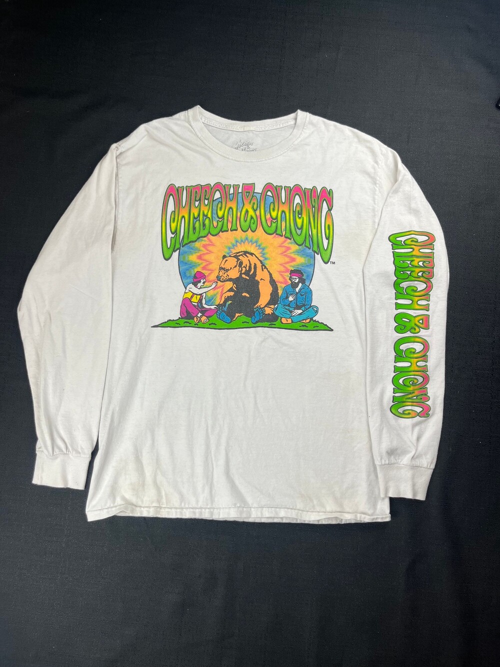 Cheech & Chong XL Long Sleeve Sweatshirt White Graphic Sleeve